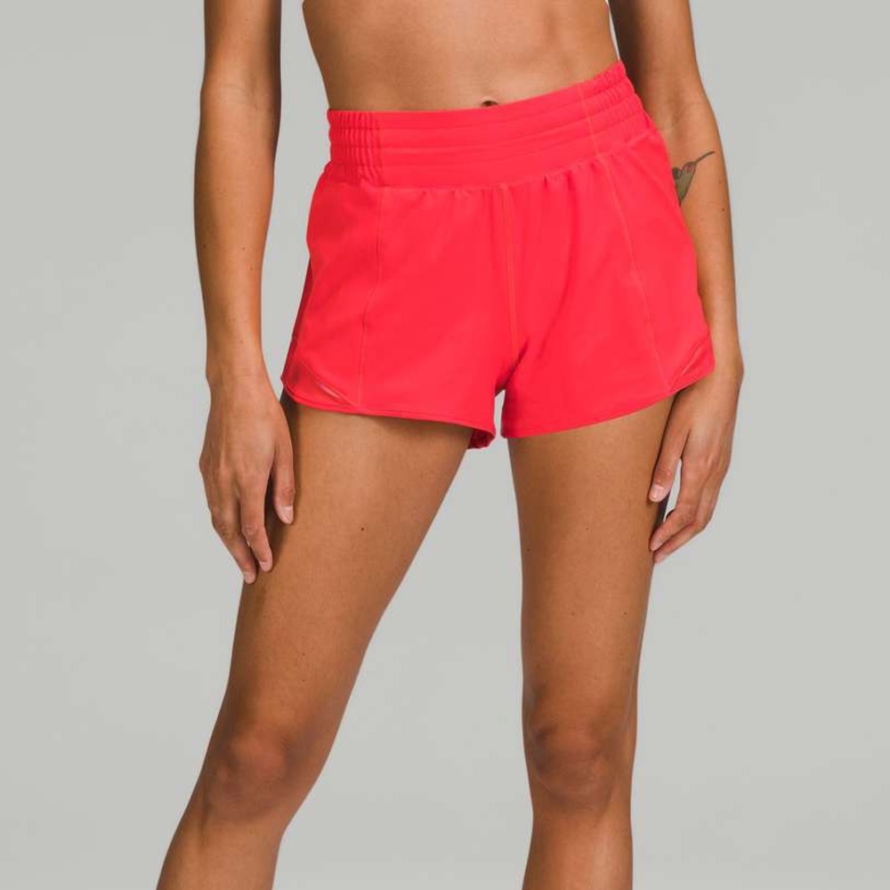 Lululemon Carnation Red Hotty Hot high rise 2.5 length
